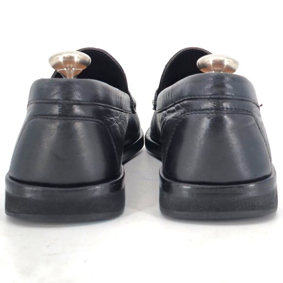 Salvatore Ferragamo Italy Men's 8.5D Black Leather Dress Shoes Logo Bit Loafers - Picture 6 of 11